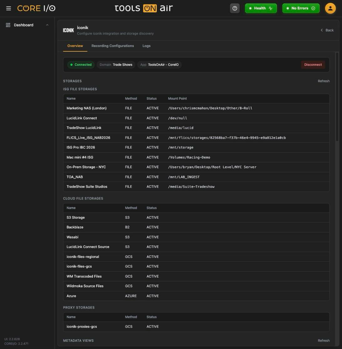 Integrations: Production - Overview tab interface