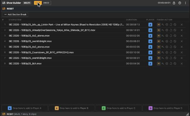 Show Builder Multi show in list view