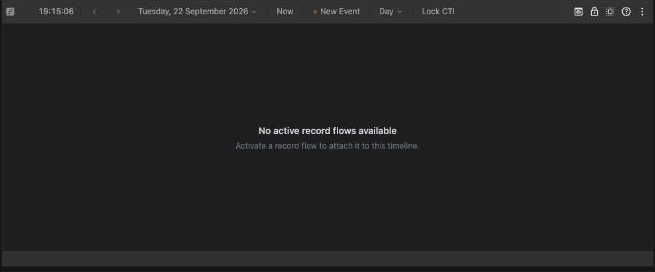 Record Timeline - Adding flows interface