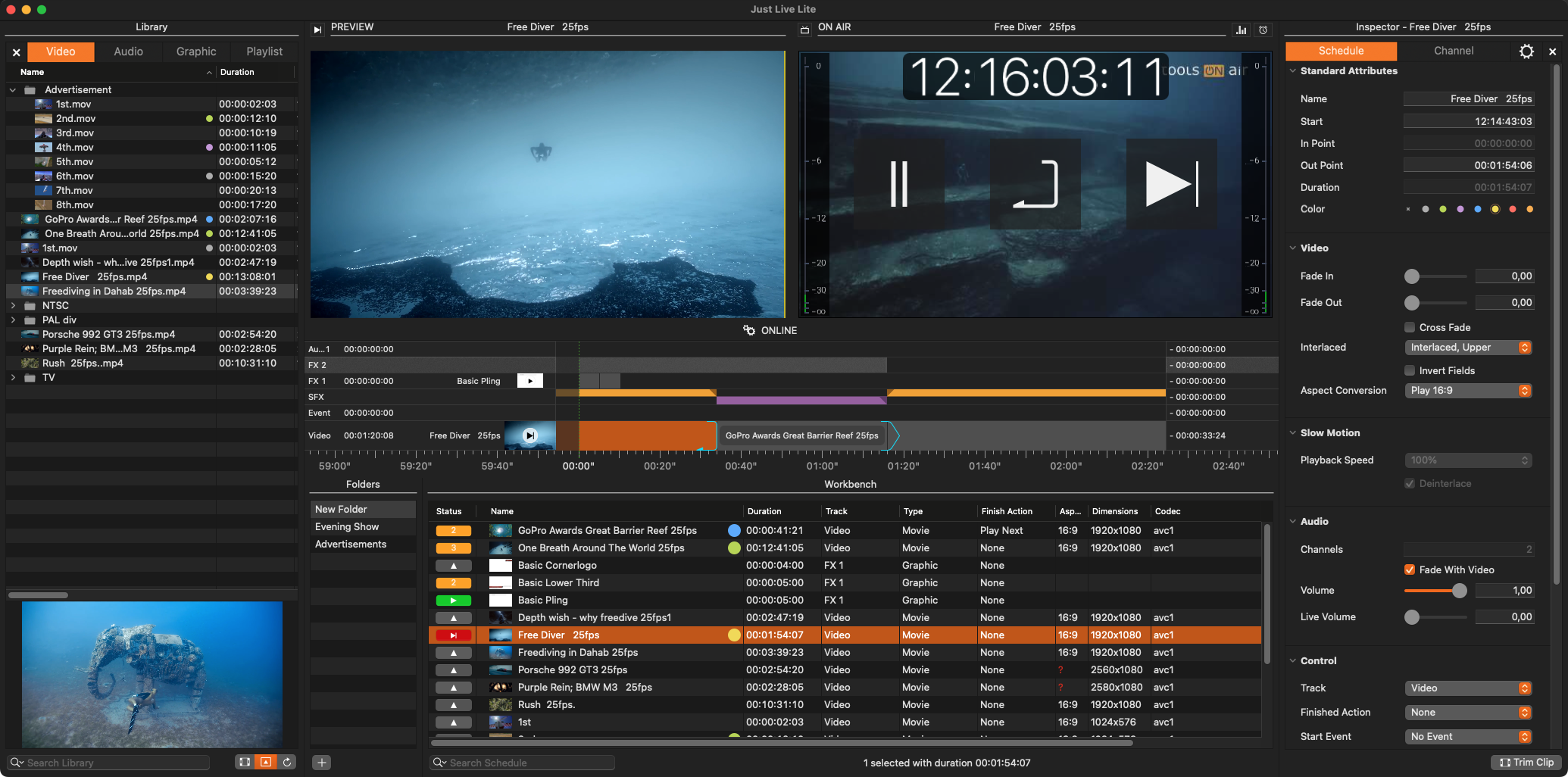 Just Live Lite 2026 user interface