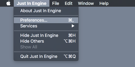 Preferences: Names Tab (Just In v2.0) screenshot 1