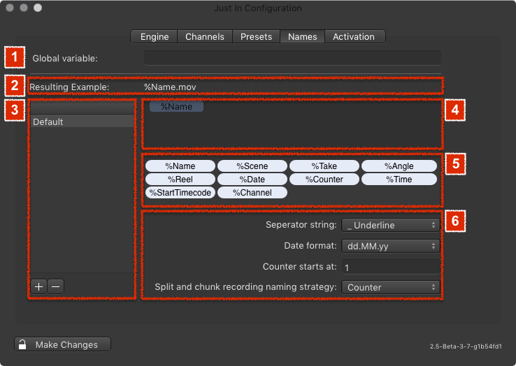 Naming Presets (Just In v2.5) screenshot 1