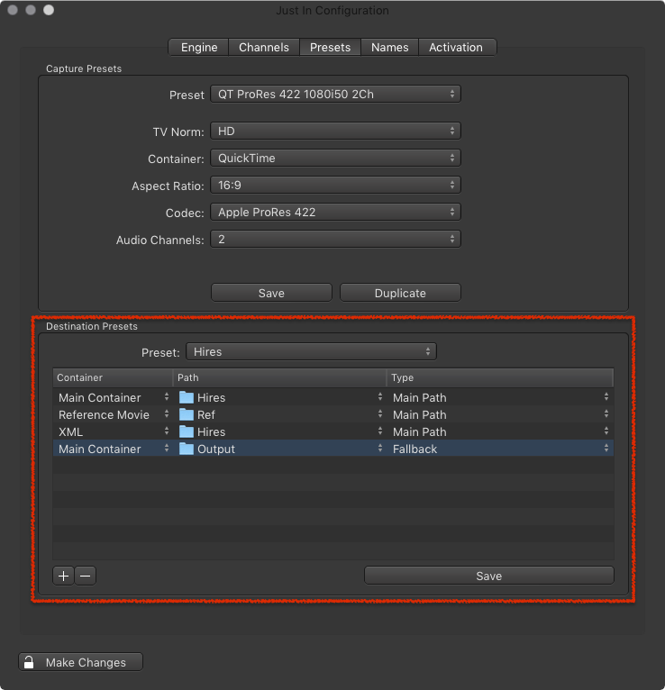 8. Capture & Destination Presets (Just In Engine Mac v3.0) screenshot 6