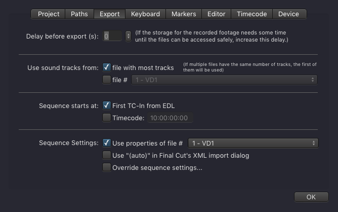 Export Tab (Live Cut v3.0) screenshot