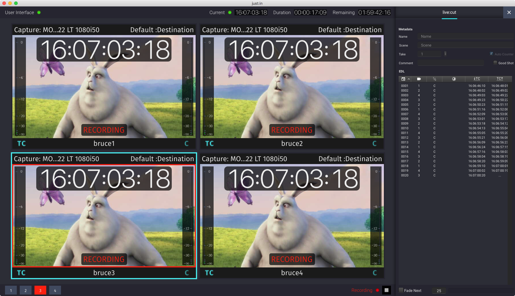 Starting a Multicam Recording (Live Cut v3.5) screenshot 5