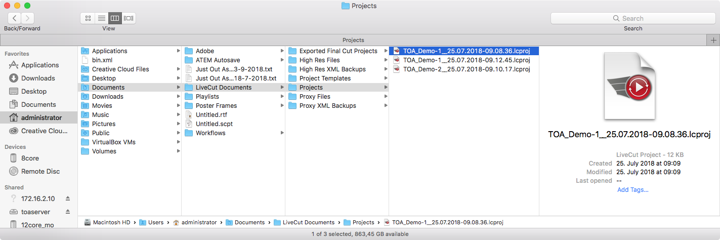 Working with Live Cut Projects (Live Cut v3.5) screenshot 7