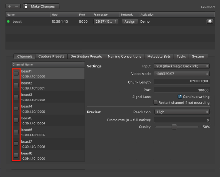 Changing Channels Settings (Just In Engine Linux v1.5) screenshot 1