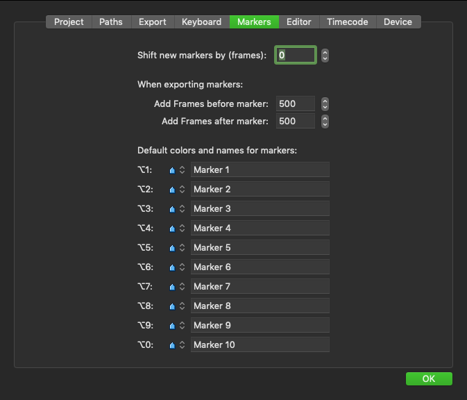 Markers Tab (4.0) screenshot