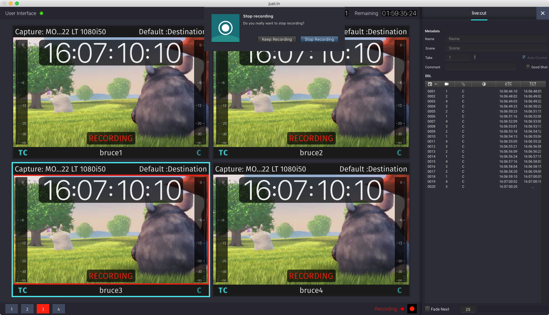 Starting a Multicam Recording (Live Cut 4.0) screenshot 10