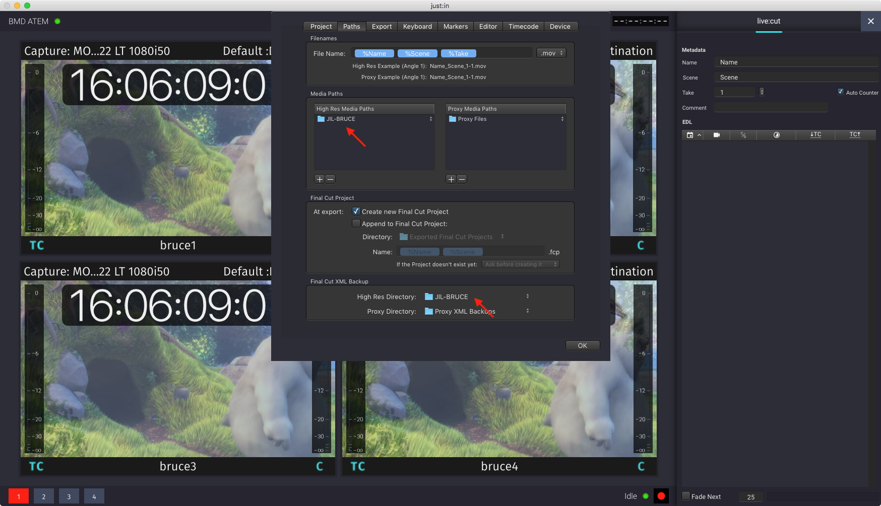 Starting a Multicam Recording (Live Cut 4.0) screenshot 2