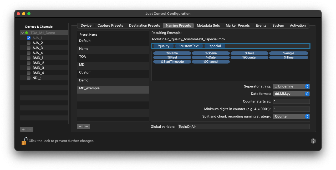 [JIL] Metadata Values in Naming Conventions v.6.0 screenshot 3