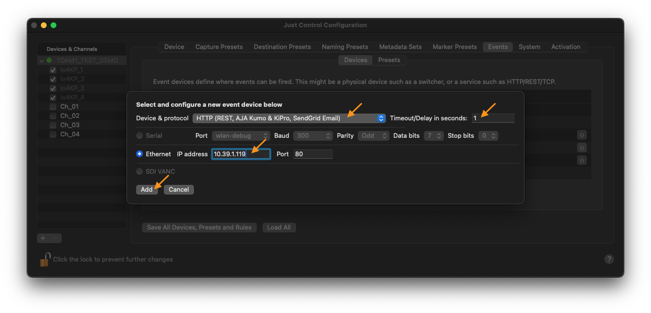 AJA Ki Pro Event Presets v.2025.1 screenshot 2