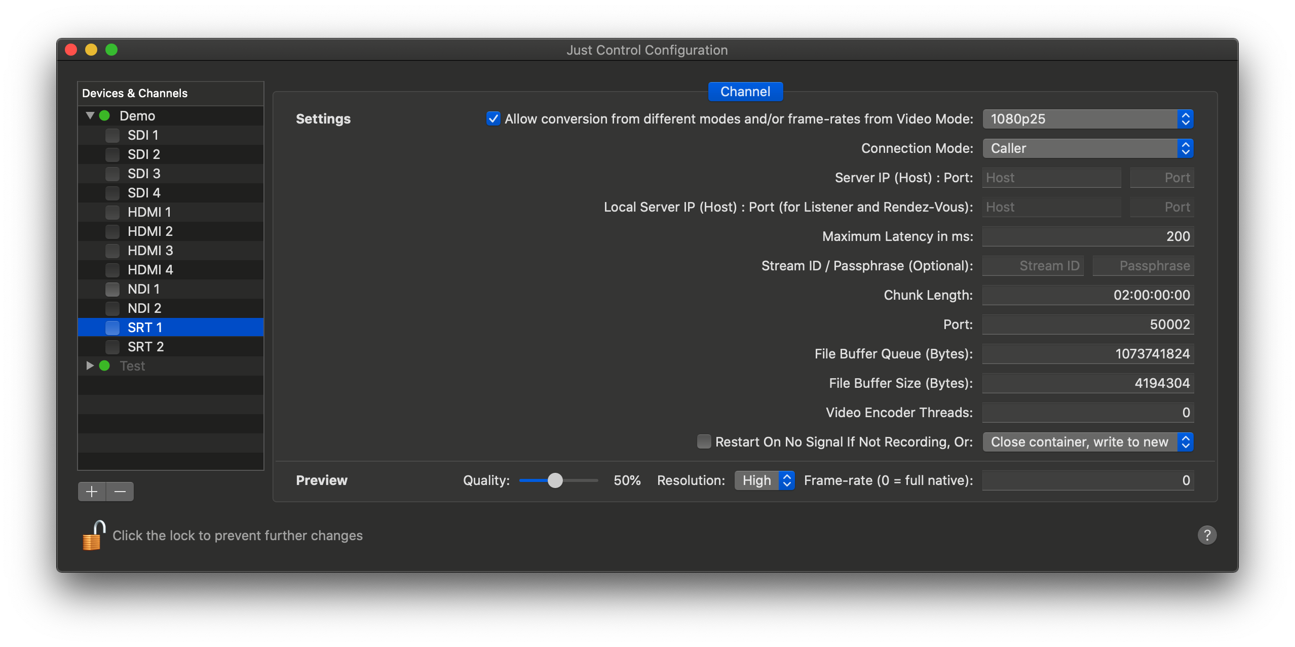 Channel Settings JIL (5.1) screenshot 3