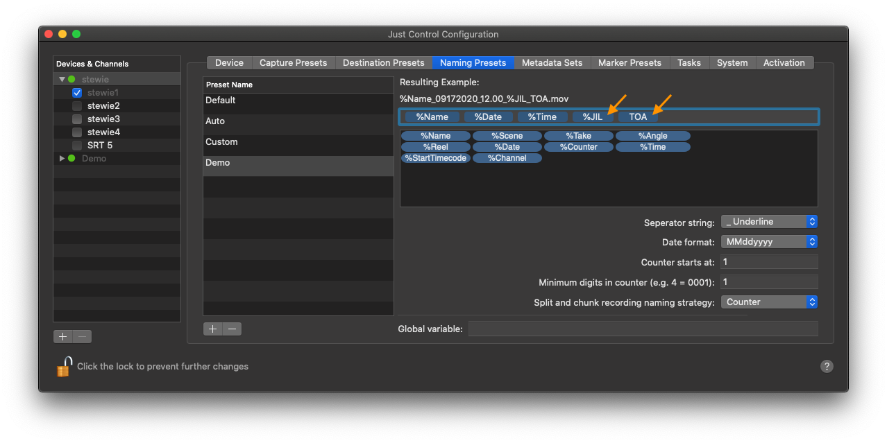 Naming Presets (5.1) screenshot 6