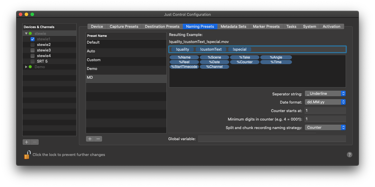 Metadata Values in Naming Conventions (5.1) screenshot 3