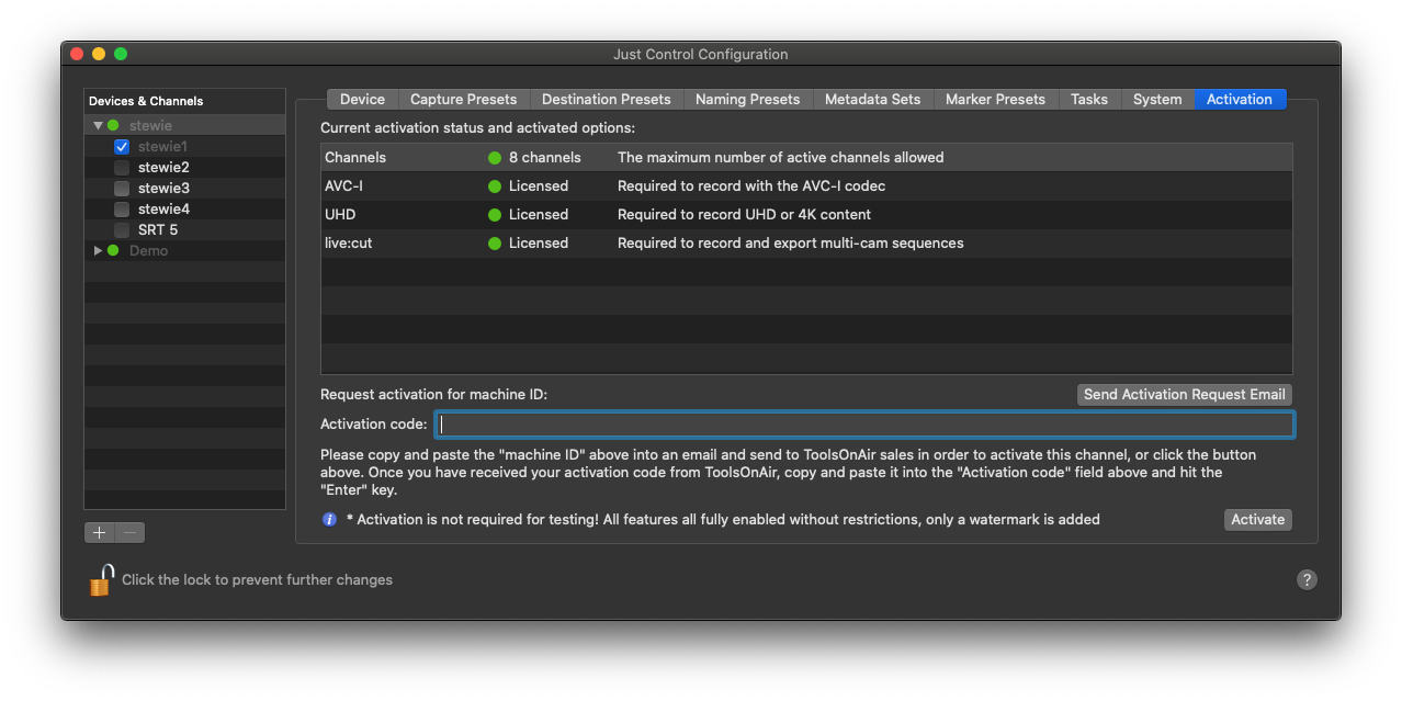 Activation (5.1) screenshot