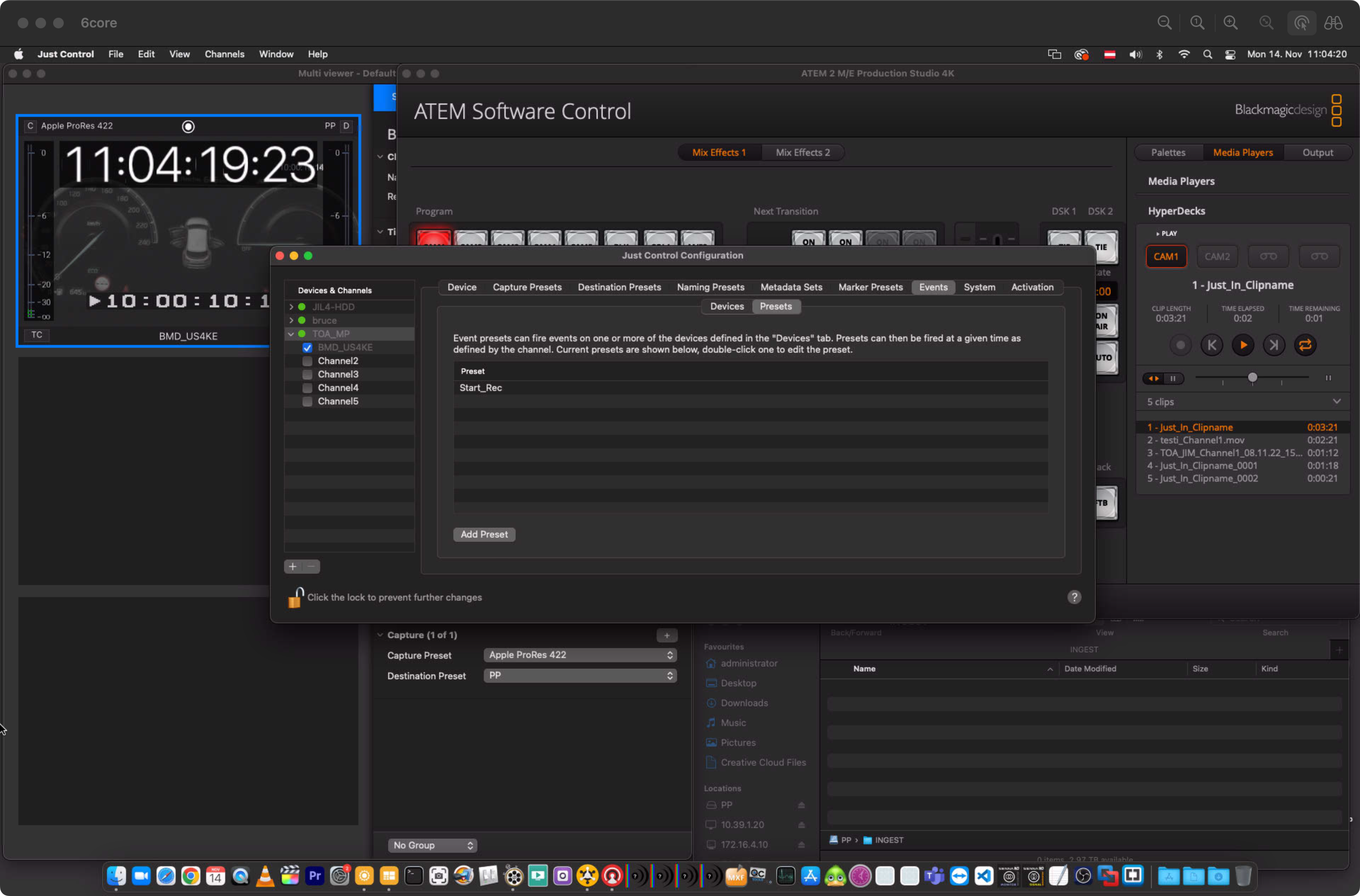 BMD HyperDeck Event Presets v.5.5 screenshot 9