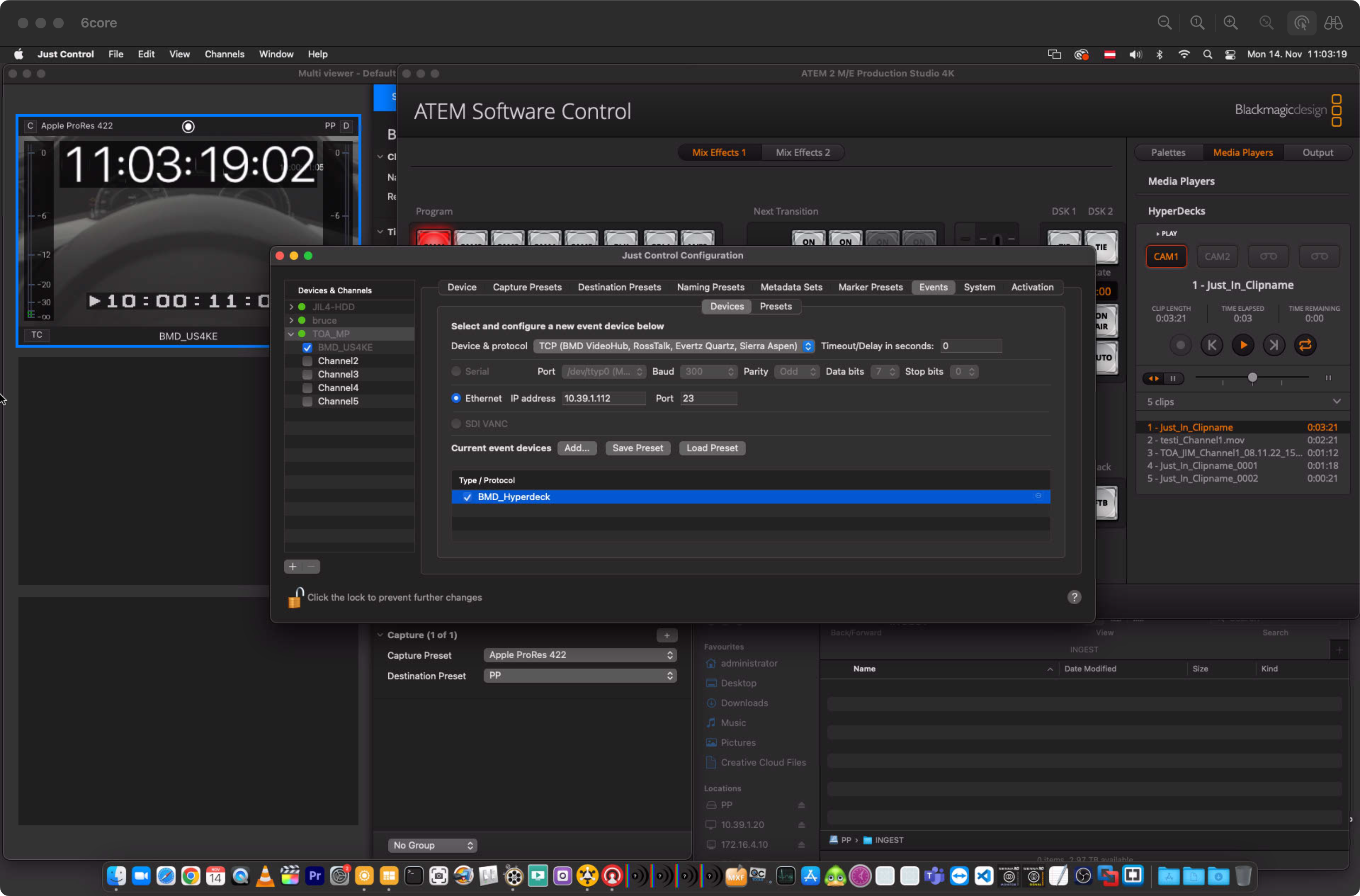 BMD HyperDeck Event Presets v.5.5 screenshot 7
