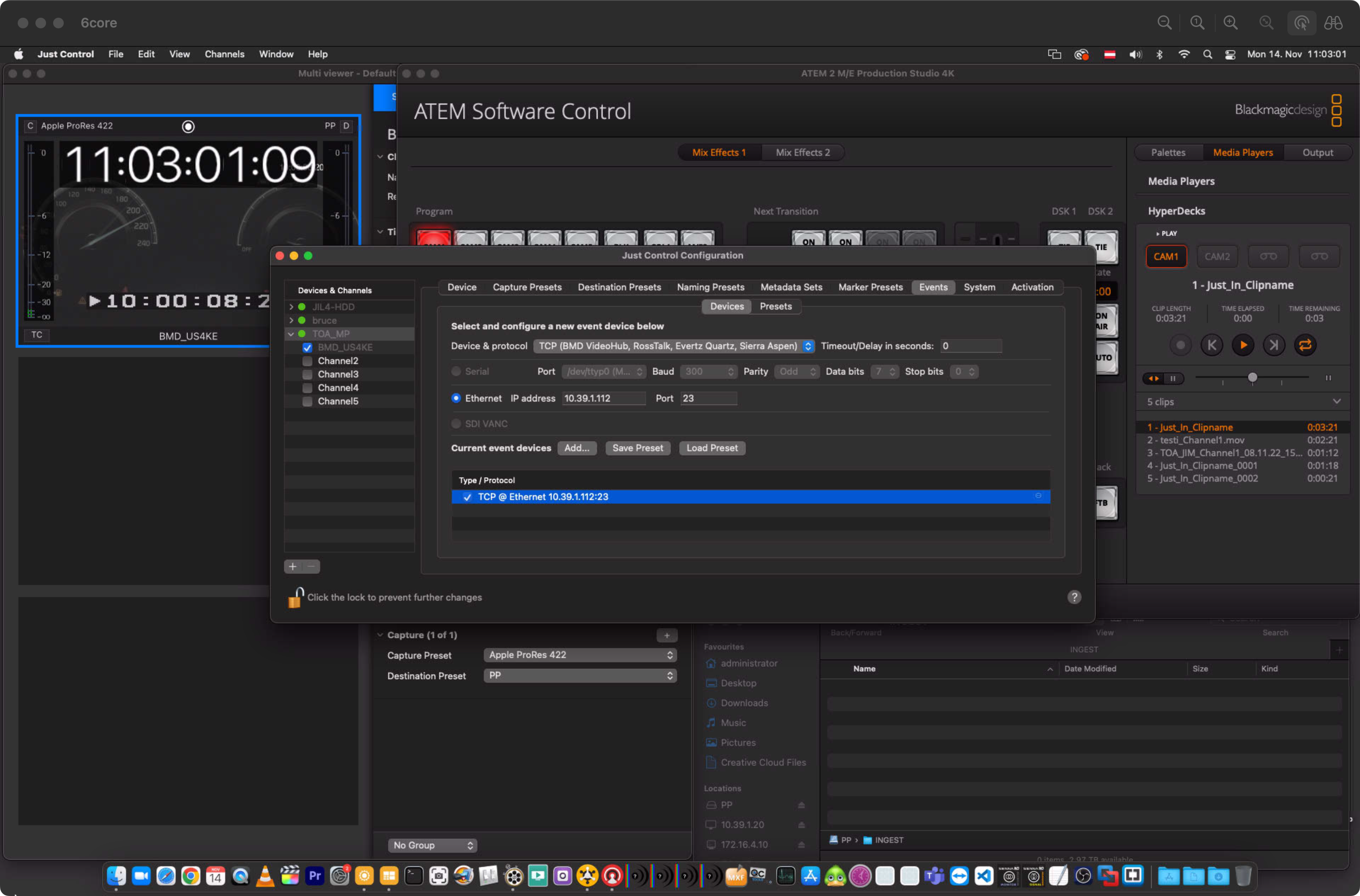 BMD HyperDeck Event Presets v.5.5 screenshot 6
