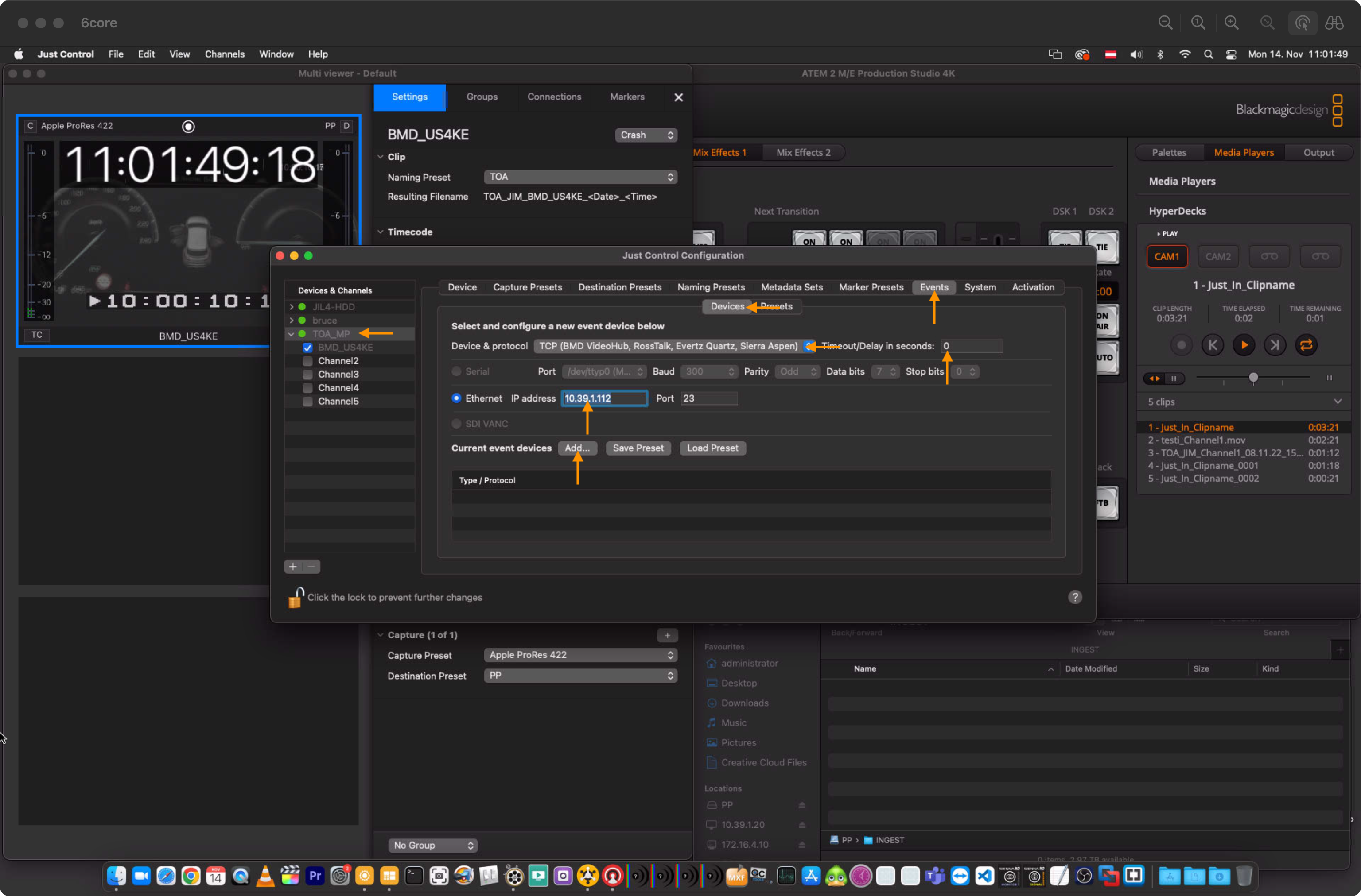 BMD HyperDeck Event Presets v.5.5 screenshot 3