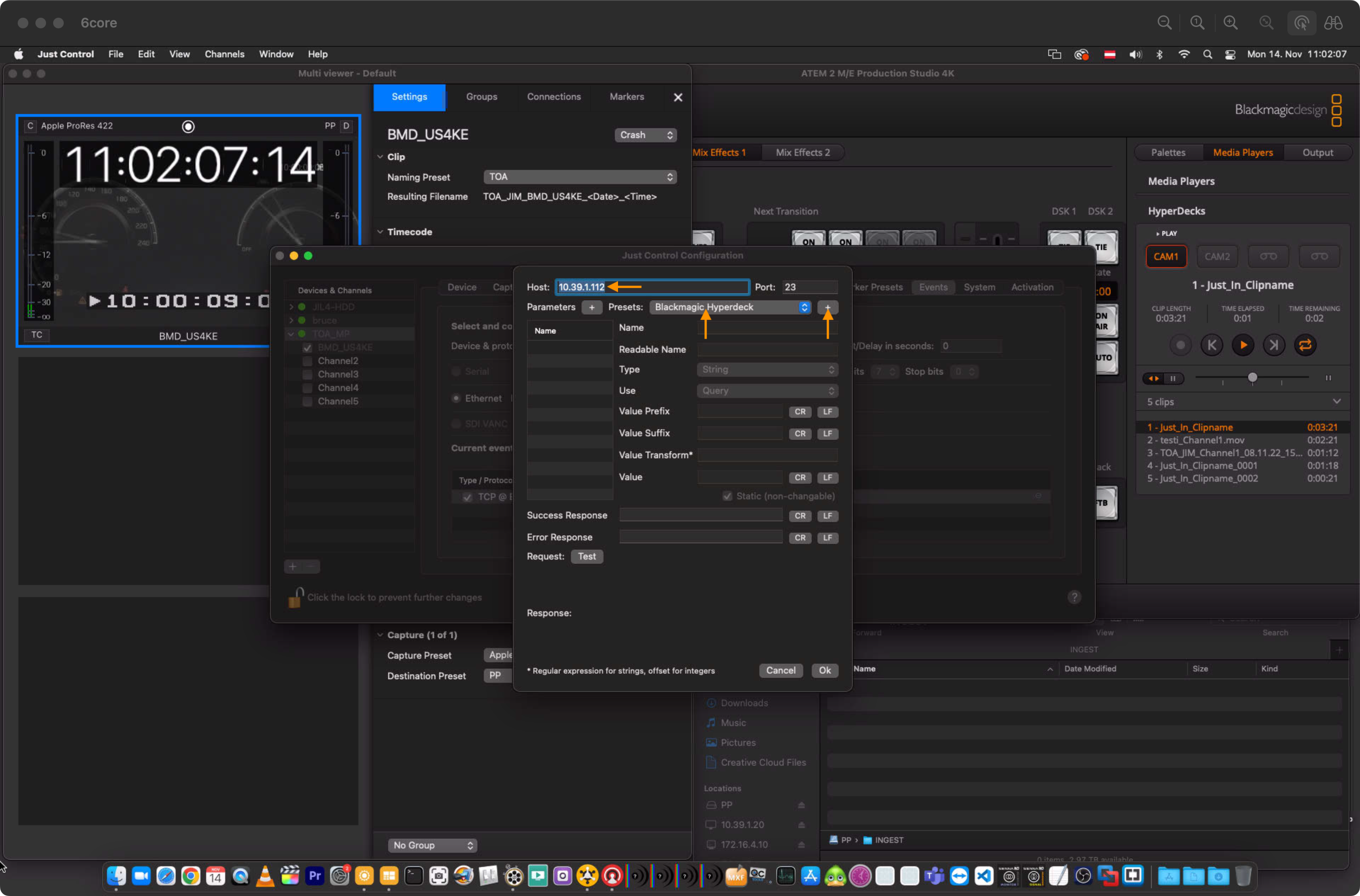BMD HyperDeck Event Presets v.5.5 screenshot 4