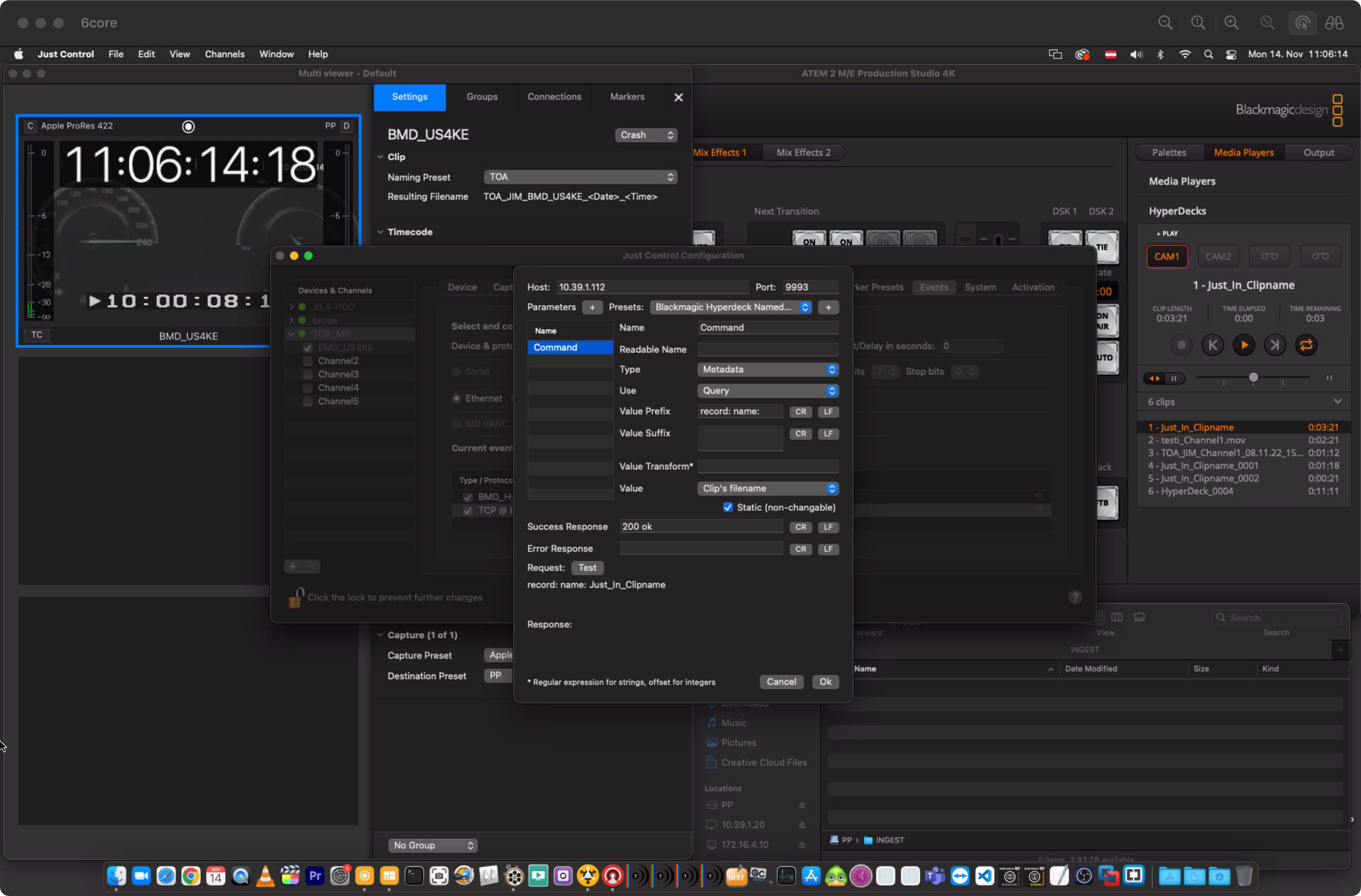 BMD HyperDeck Event Presets v.5.5 screenshot 14