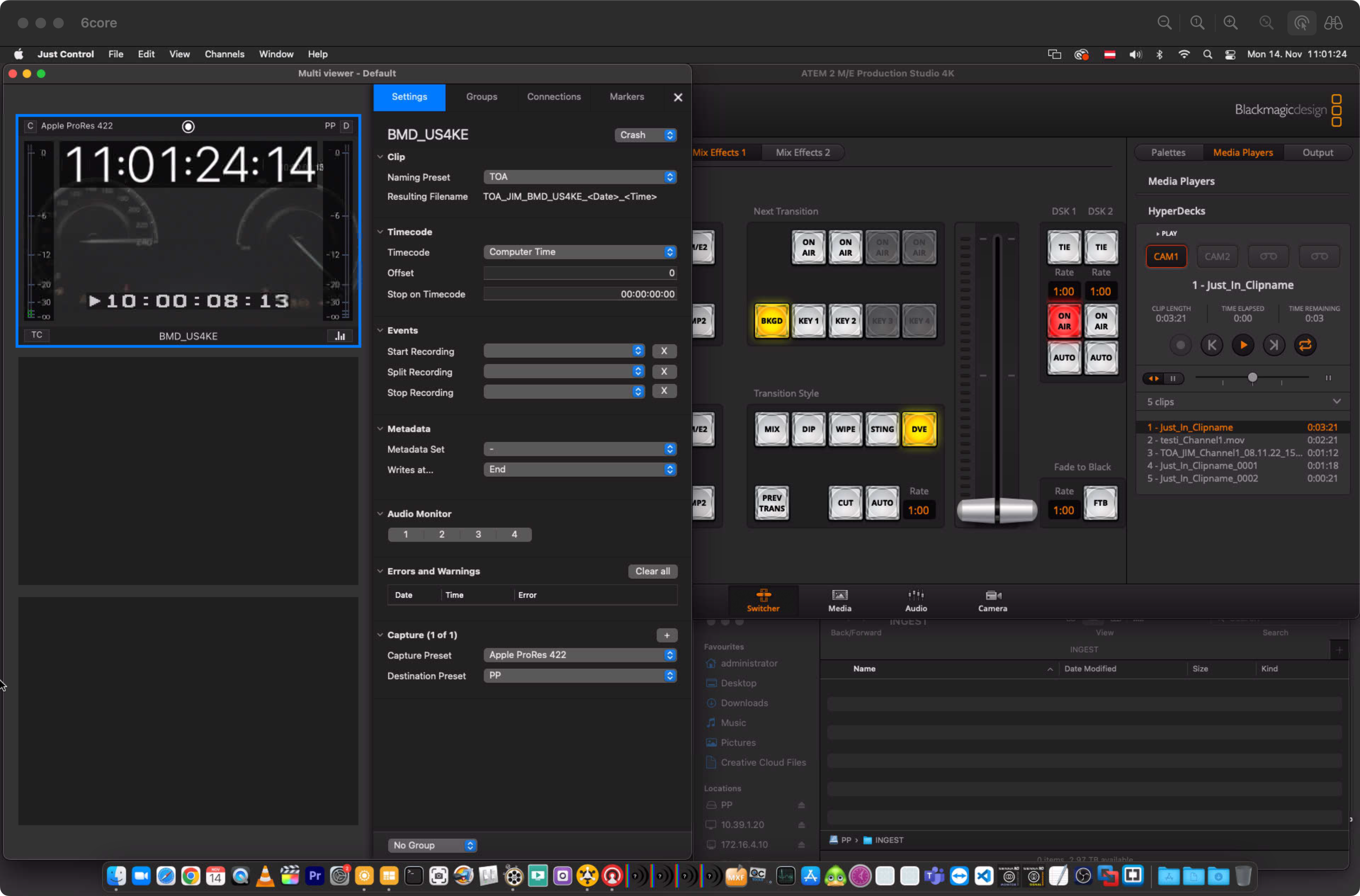 BMD HyperDeck Event Presets v.5.5 screenshot 2