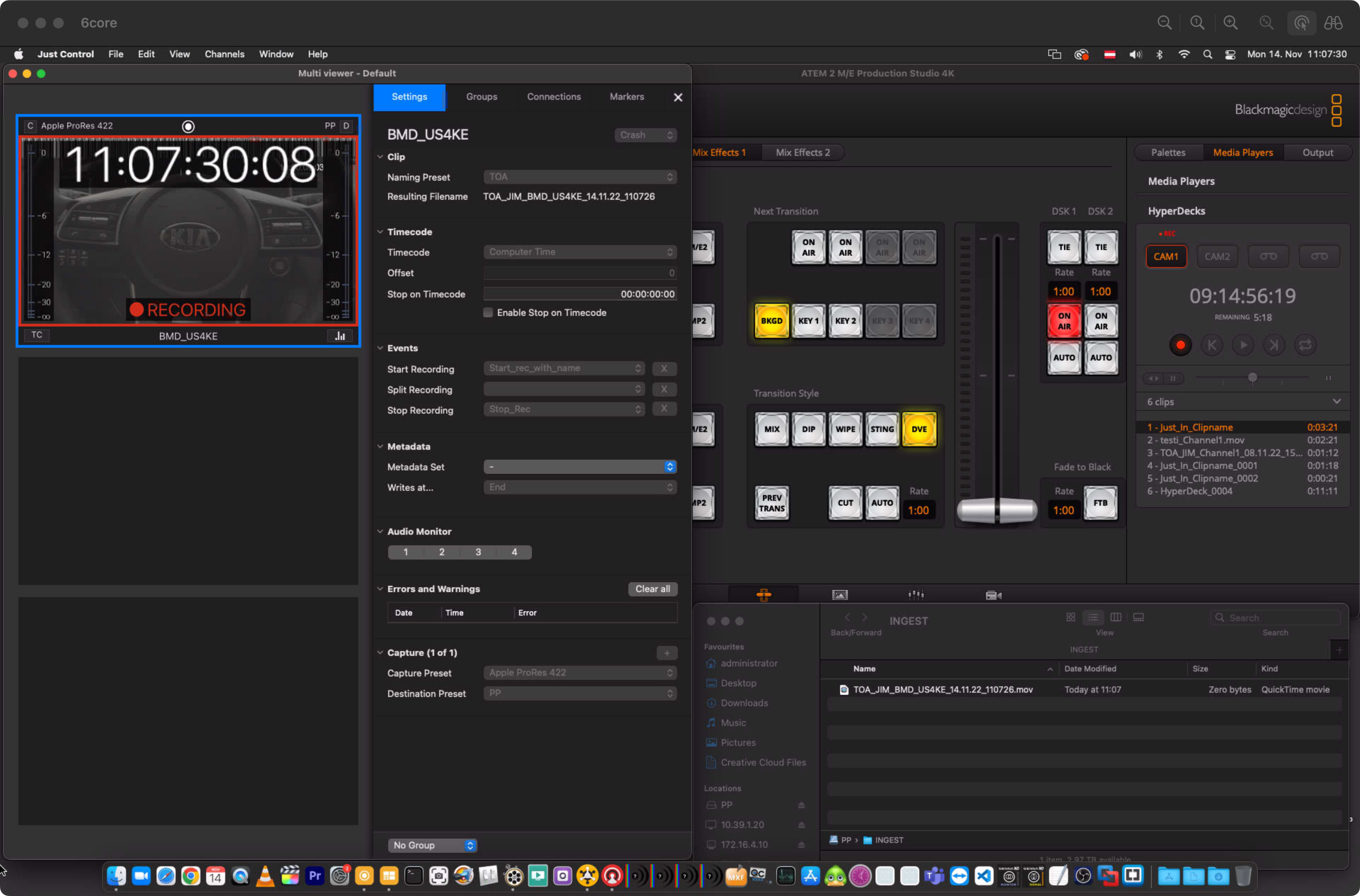 BMD HyperDeck Event Presets v.5.5 screenshot 18