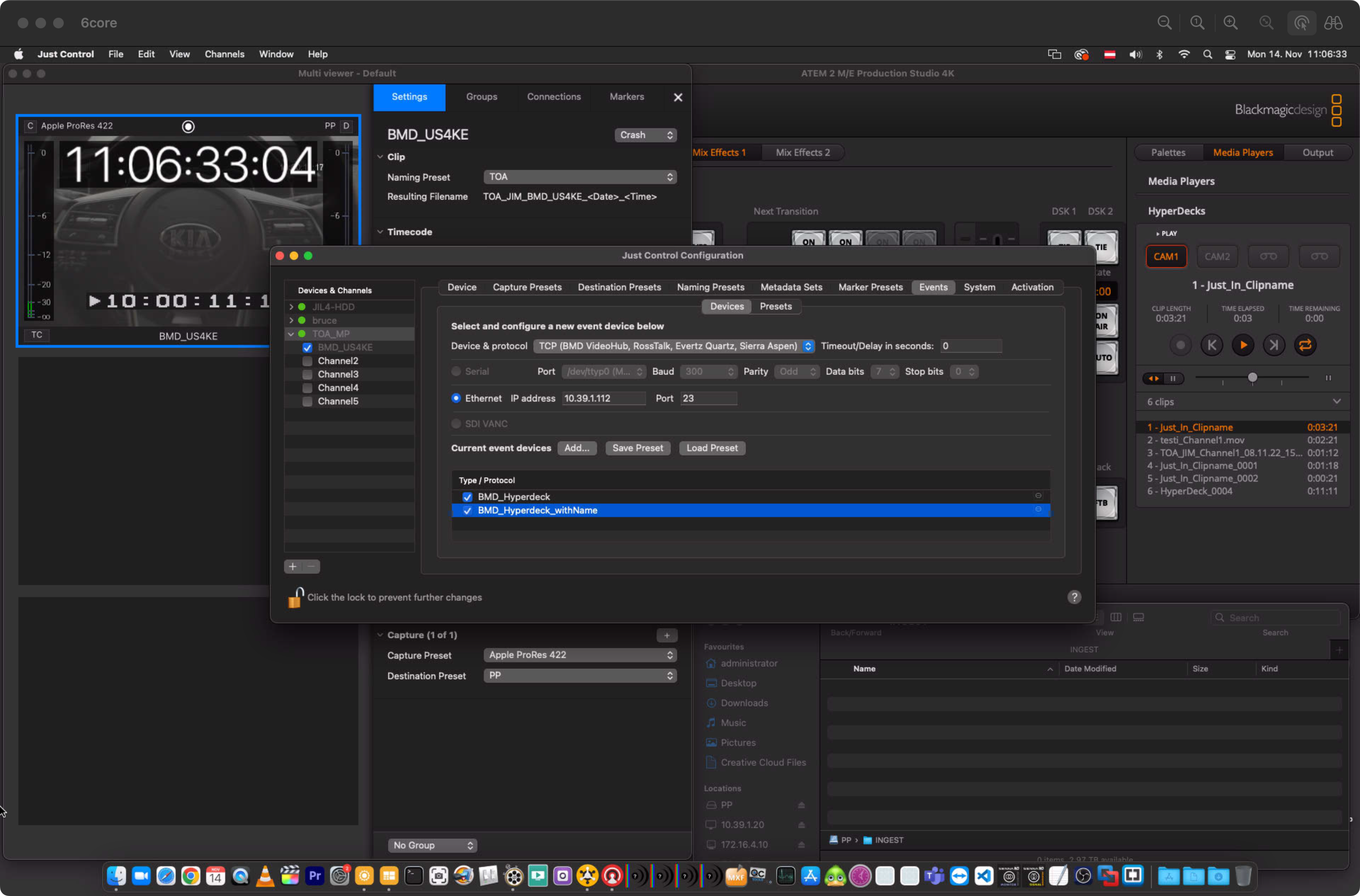BMD HyperDeck Event Presets v.5.5 screenshot 15