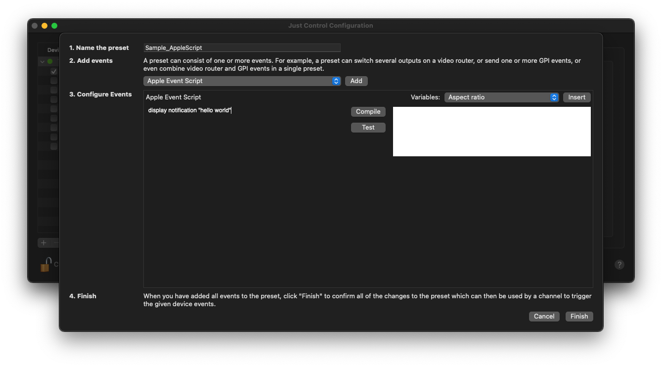 Apple Event Script v.5.5 screenshot 2