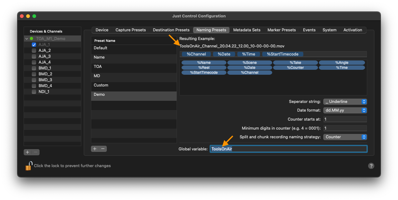 Naming Presets v.6.0 screenshot 9