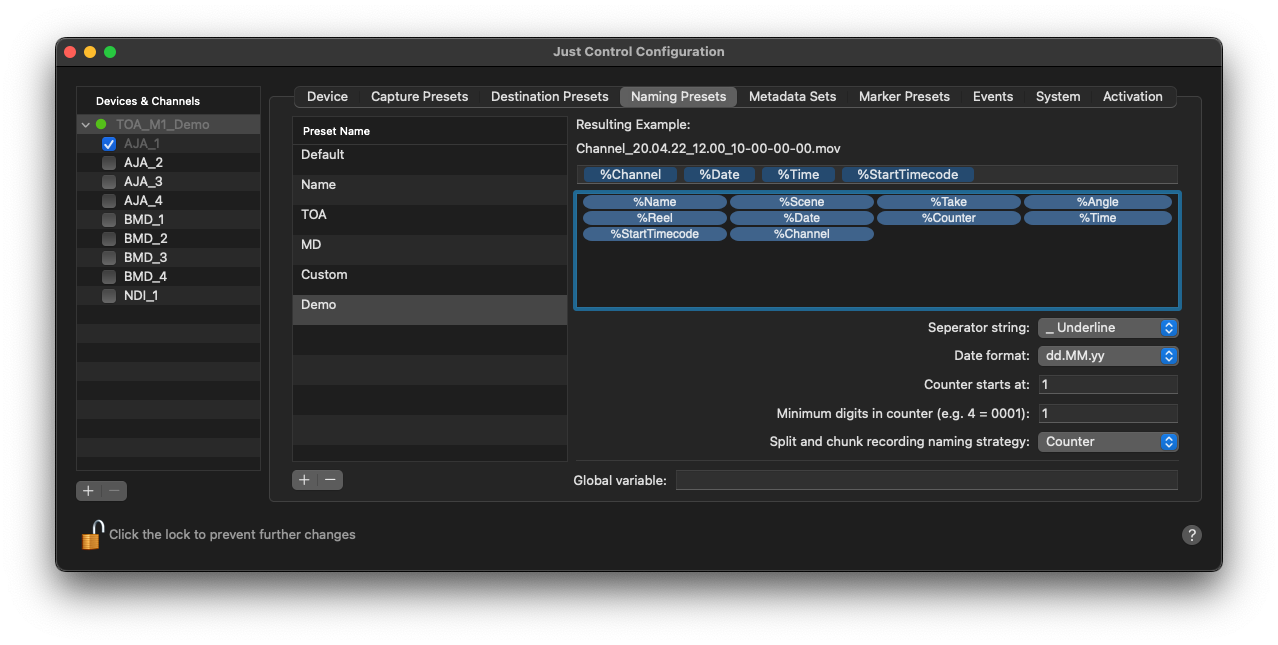 Naming Presets v.6.0 screenshot 7