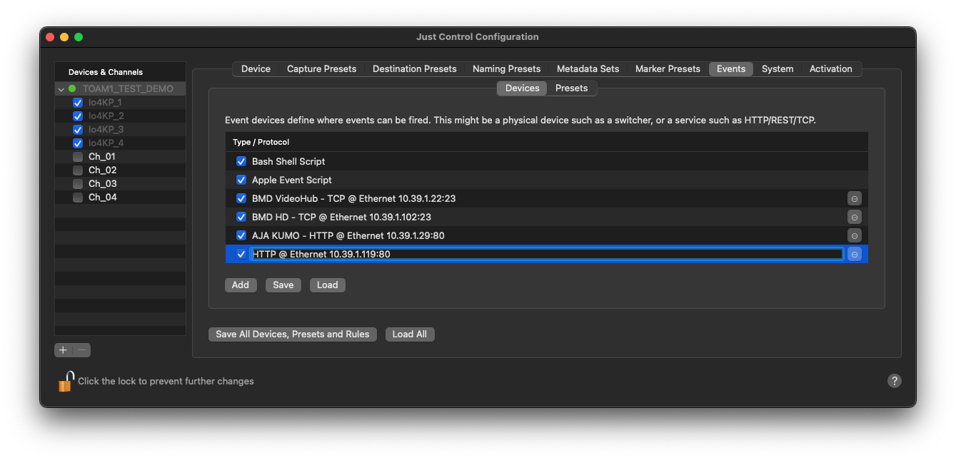 AJA Ki Pro Event Presets v.6.0 screenshot 6
