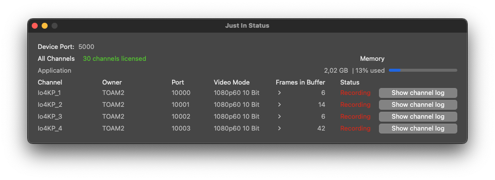 Diagnostics Window ("Just In Status") v.6.1 screenshot 1