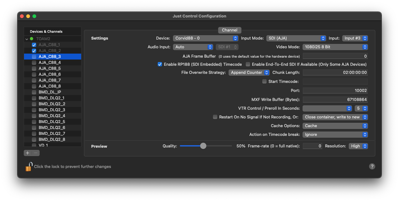Channel Settings v.6.1 screenshot 1