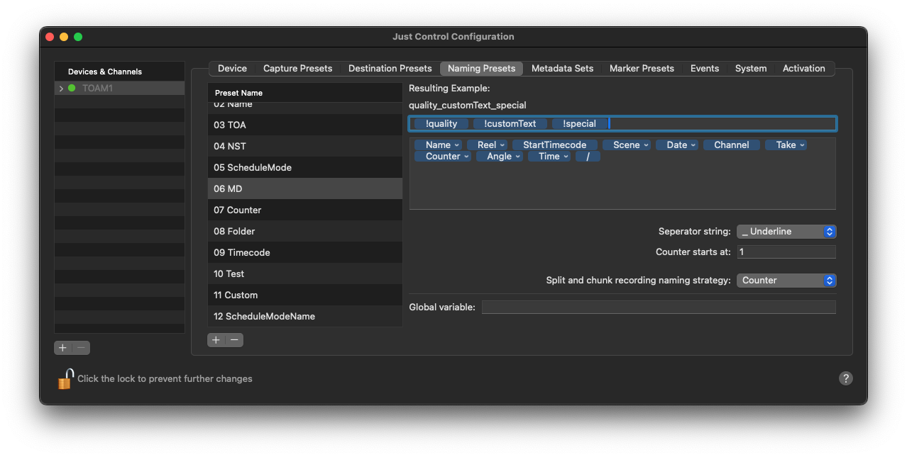 Metadata Values in Naming Conventions v.6.5 screenshot 3