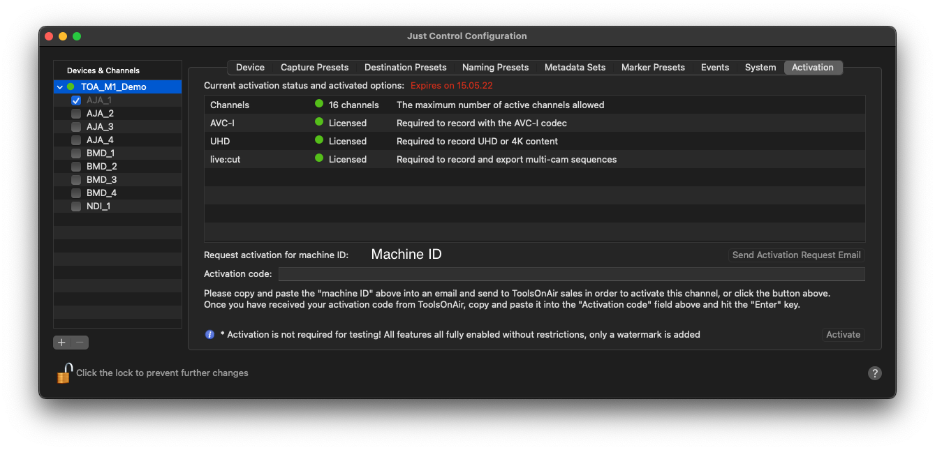 Activation v.6.5 screenshot 1