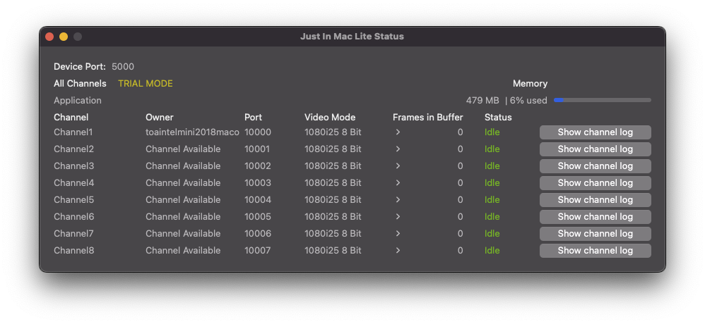 Diagnostics Window ("Just In Mac Lite Status") v.2025.1 screenshot 1