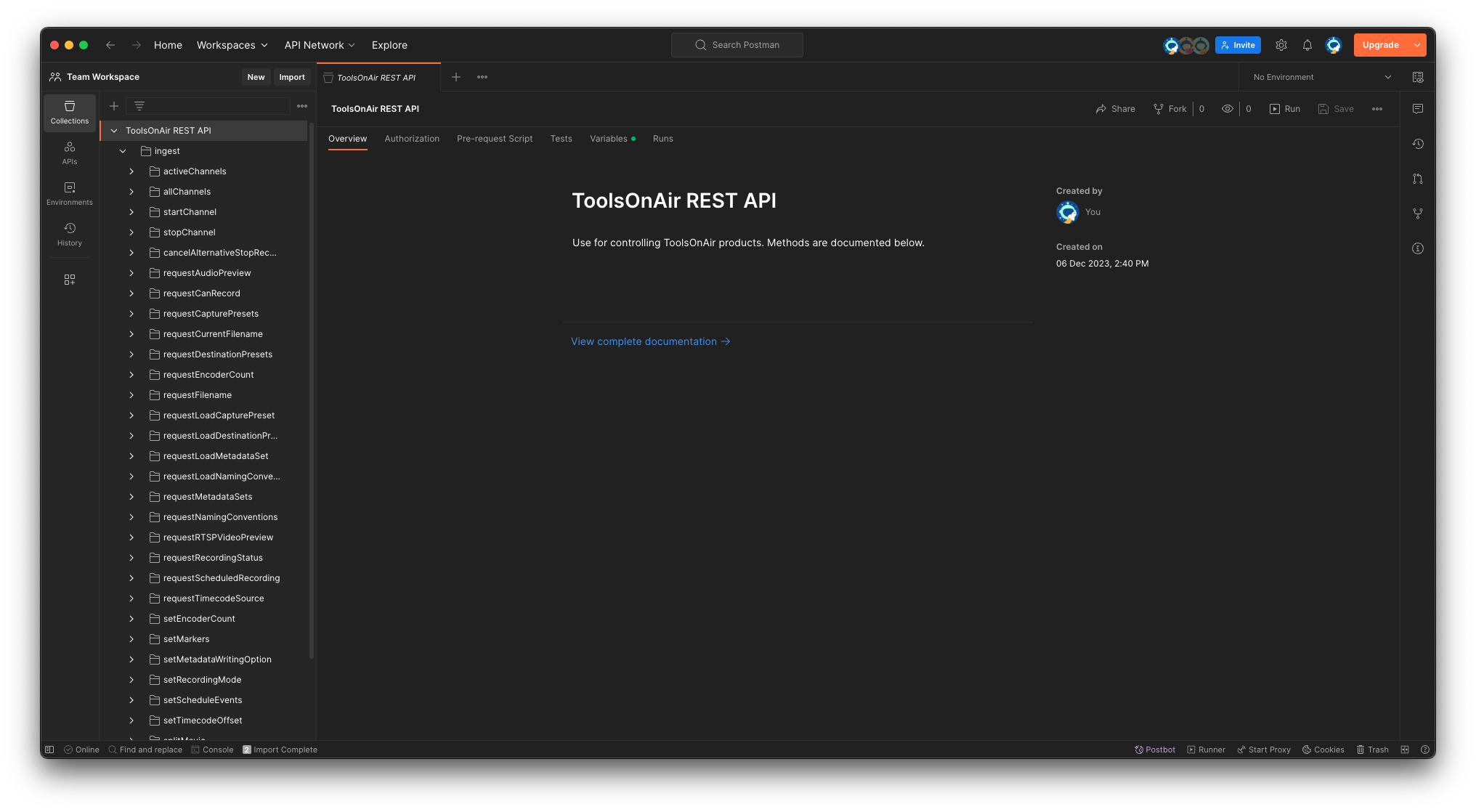 ToolsOnAir REST API v.2025.x screenshot 6