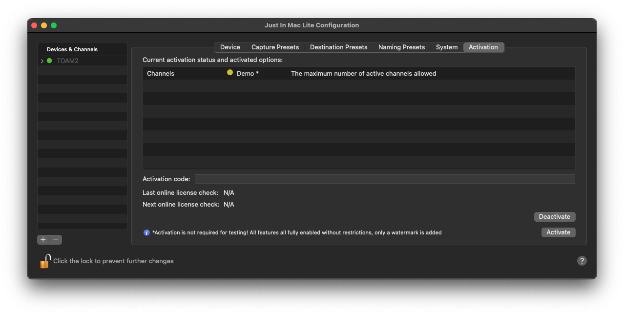 Activation v.6.0 screenshot 1