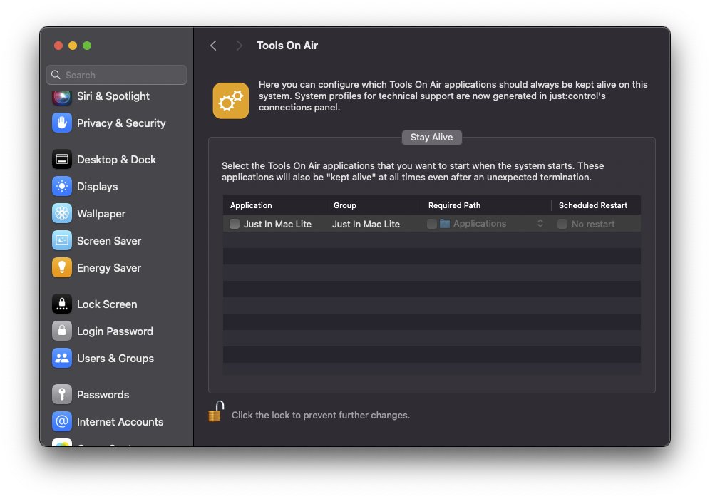 Preference Pane and Stay Alive v.6.0 screenshot 1