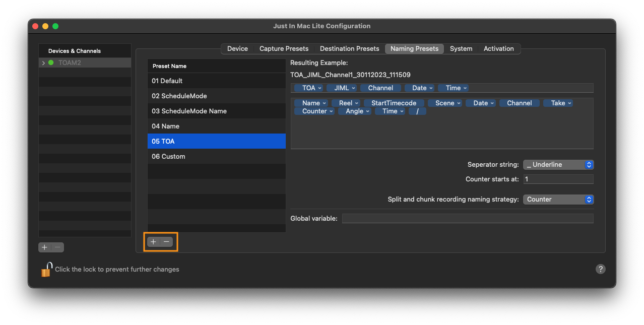 Naming Presets v.6.x screenshot 8