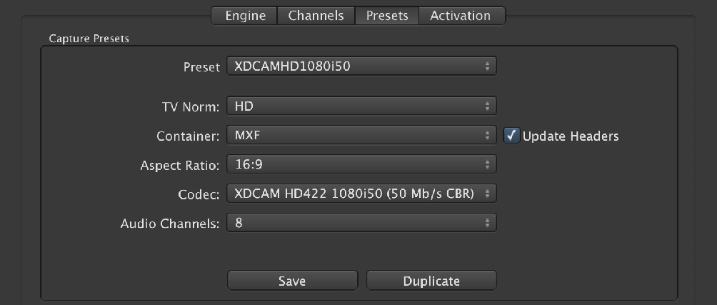 3.3 Presets: Defining Capture Presets screenshot