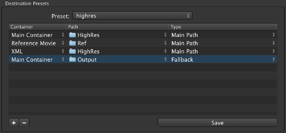 3.4 Presets: Defining Multiple Destinations Presets screenshot