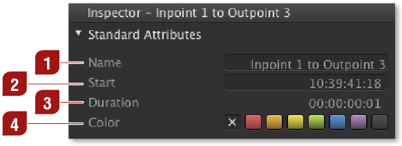 5.12 Inspector: Event Specific Attributes screenshot