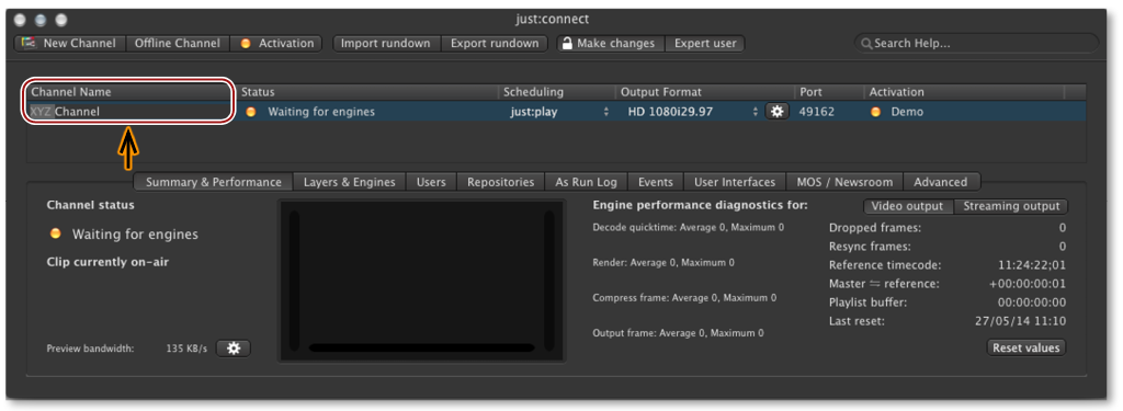 13.4 Changing The Name Of An Existing Channel screenshot