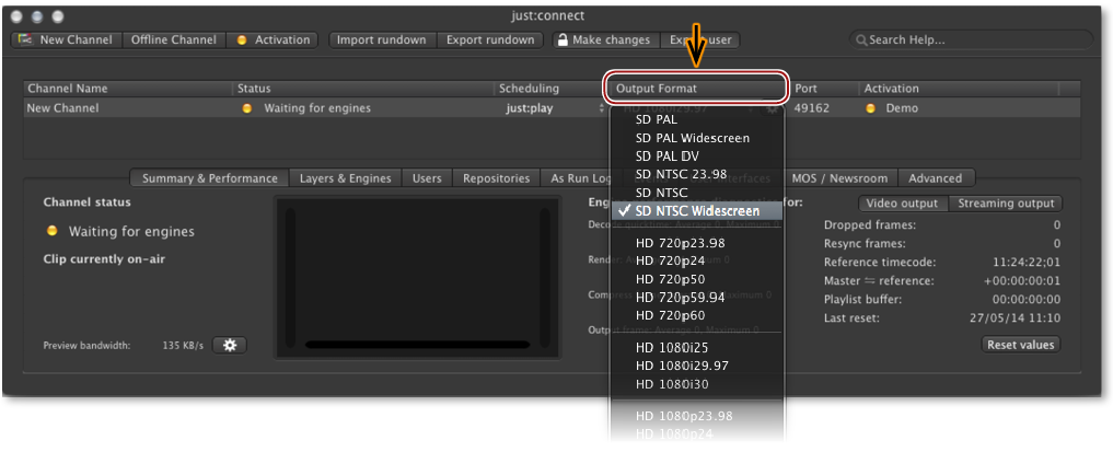 13.6 Changing The Output Format screenshot