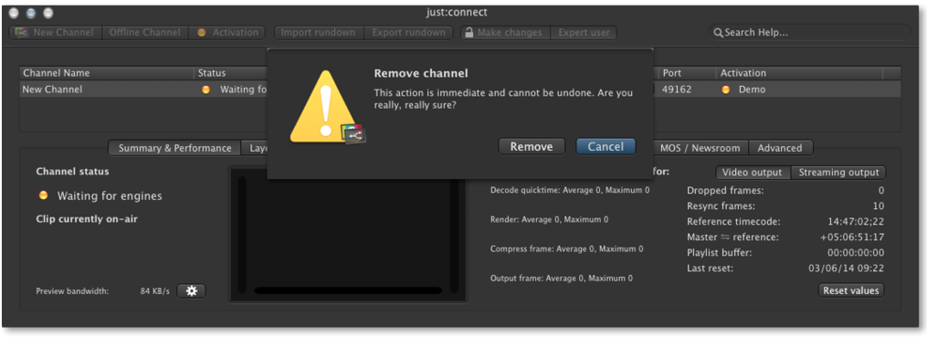 13.10 Deleting A Channel screenshot