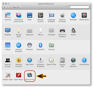 14.1 ToolsOnAir Preference Pane screenshot