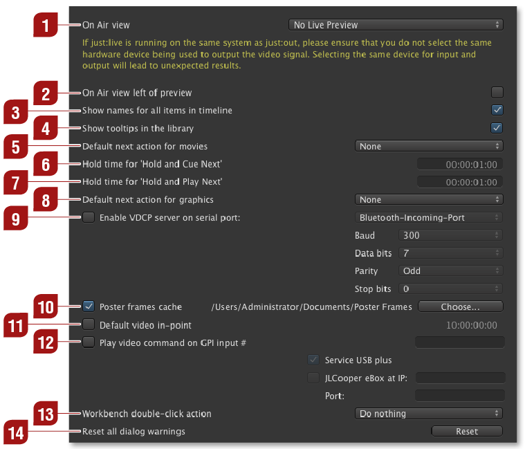 3.2 Just Live Preferences screenshot